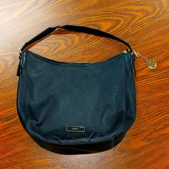 Dkny Handbags - DKNY leather shoulder bag with gold accents